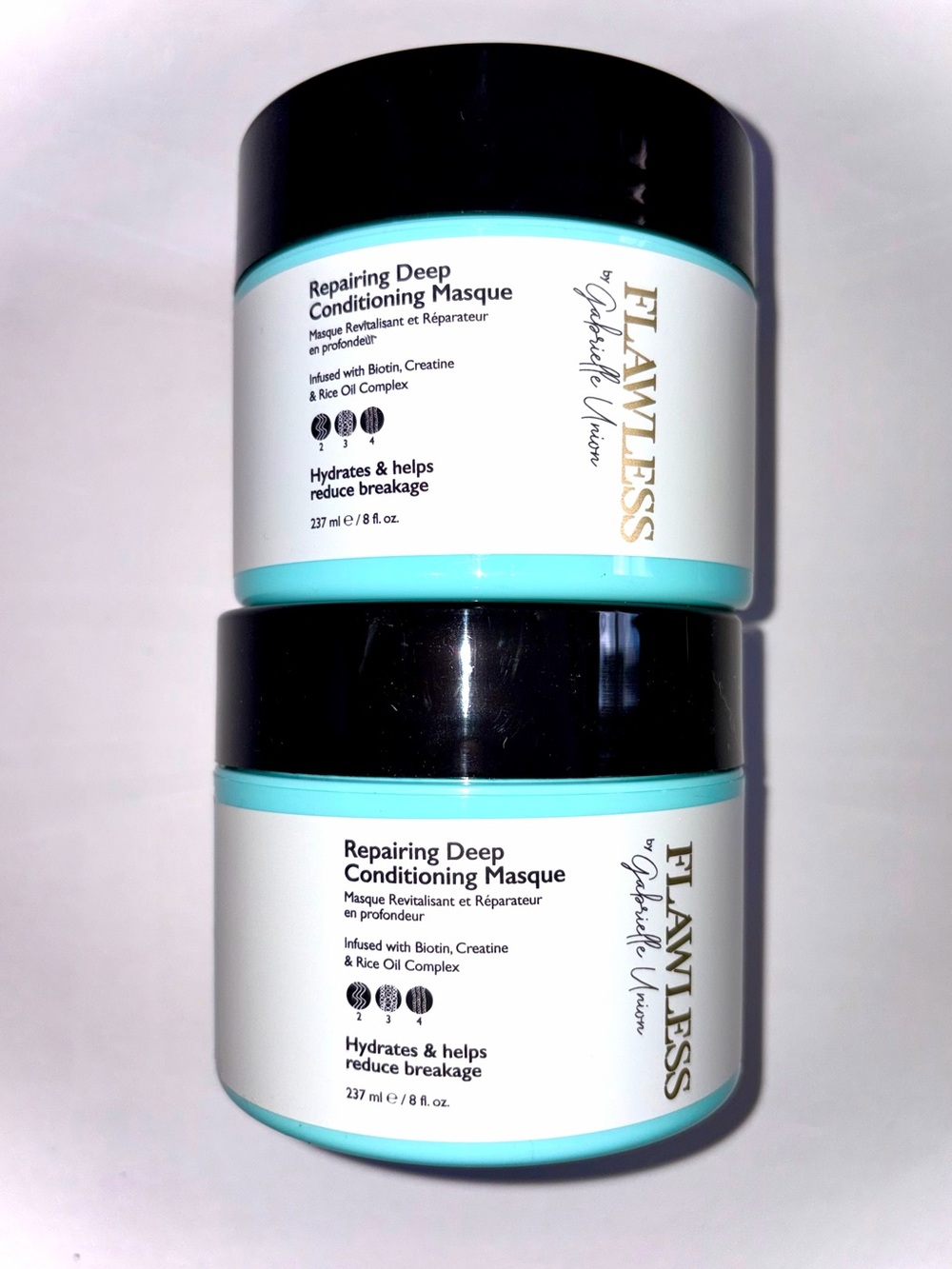 2 X Flawless by Gabrielle Union Repairing Deep Conditioning Hair Mask 8 oz